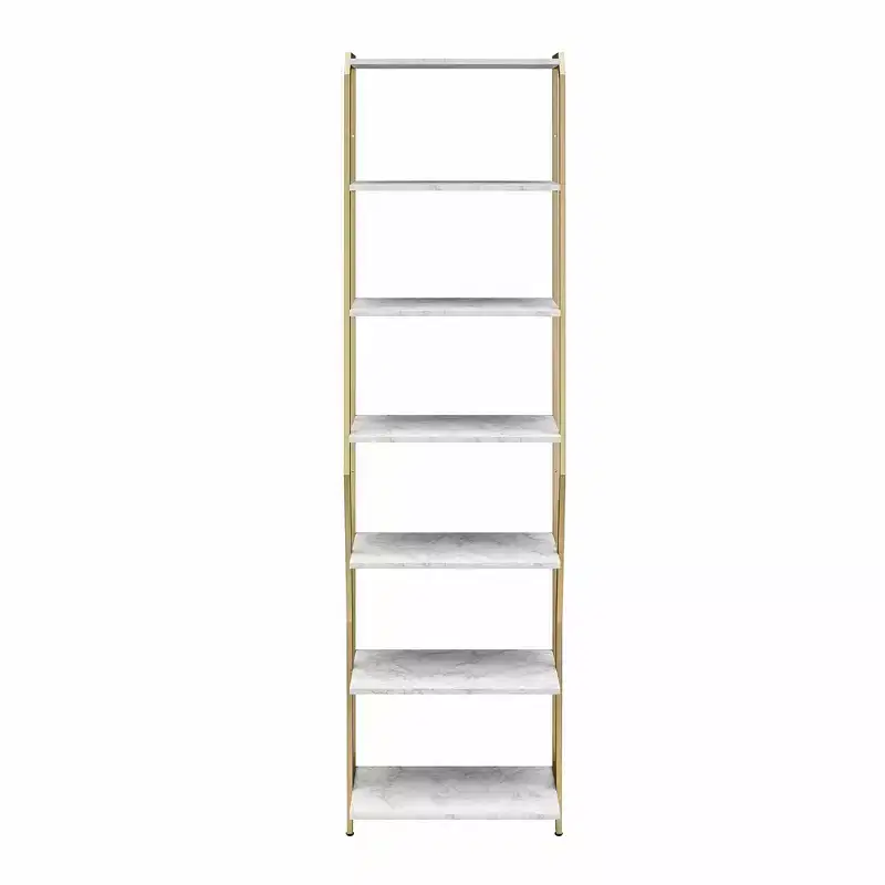 Gwyneth Closet - Shelves, White Faux Marble and Golden Bronze