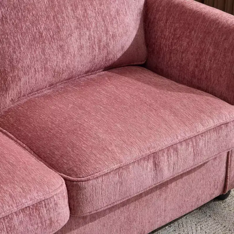 Chenille Loveseat With Floral Arms For Small Spaces