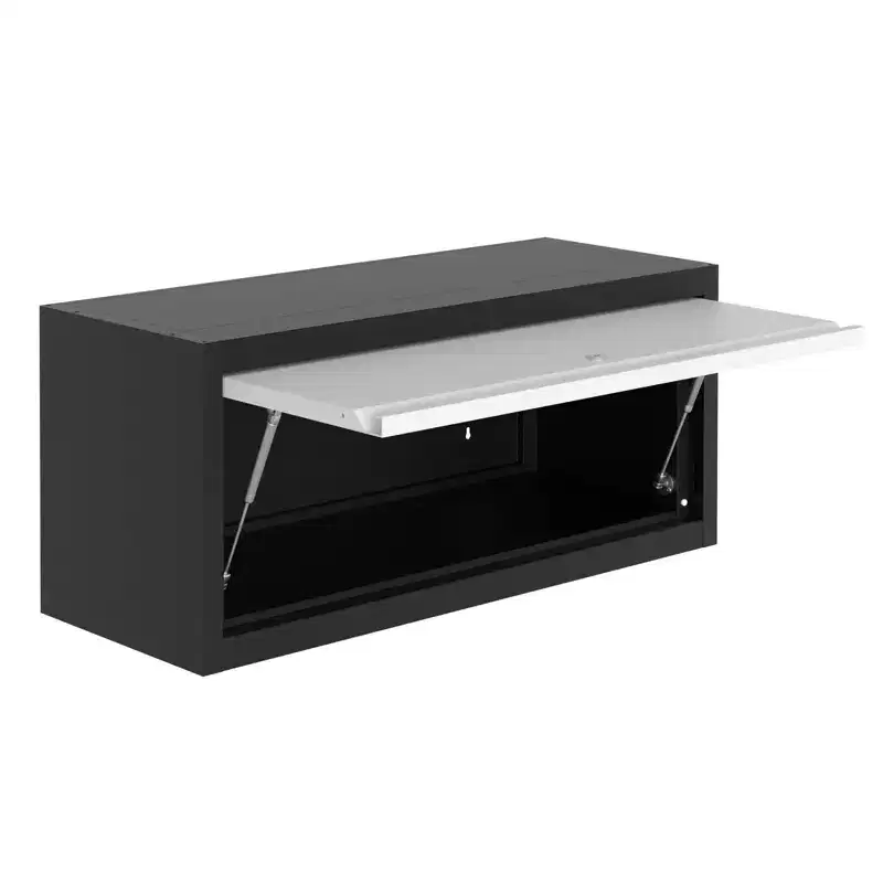 Wall Mounted Storage Cabinet with Doors, Floating Metal Cabinet for Garage, Kitchen, and Workshop Organization