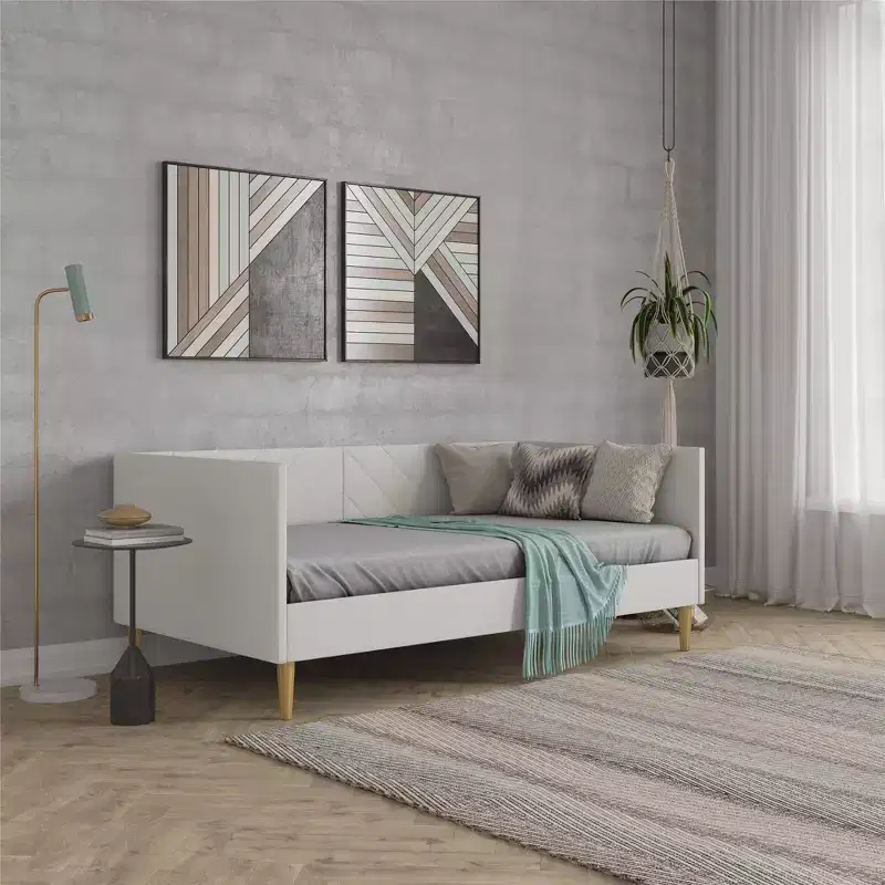 DHP Alicent Upholstered Light Gray Daybed