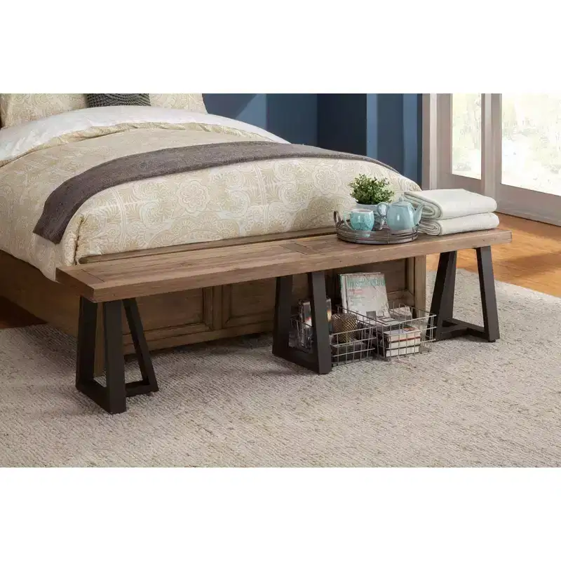 Dining Bench, Natural/Black