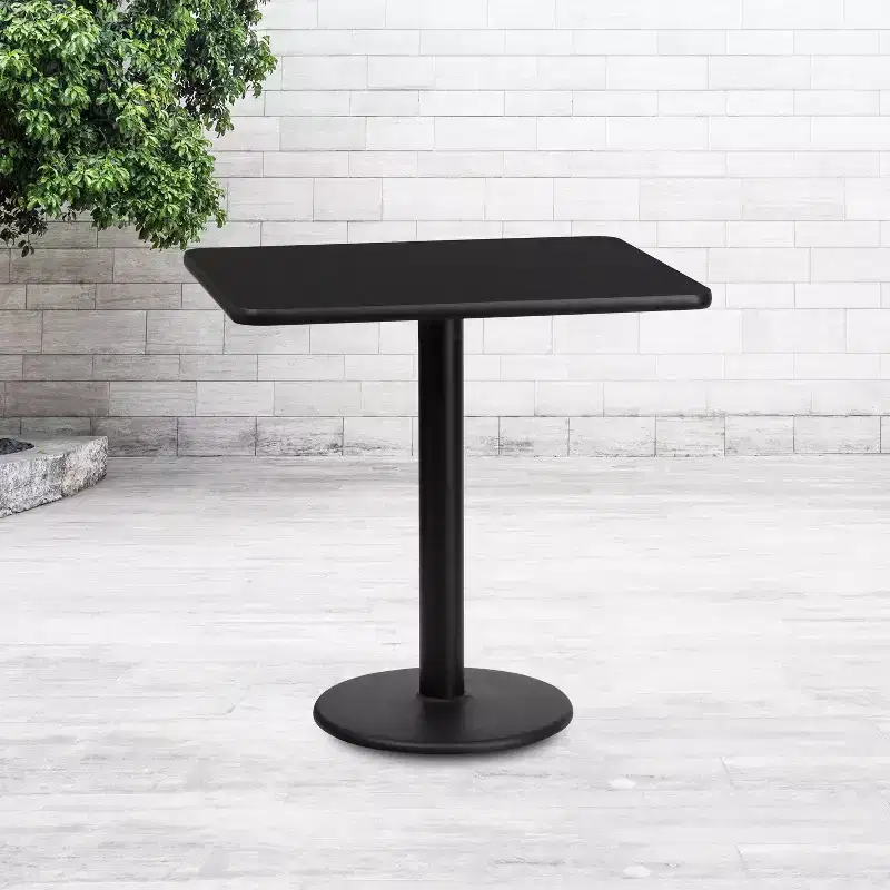 24x30 Rectangular Laminate Table with 18 Round Table Base