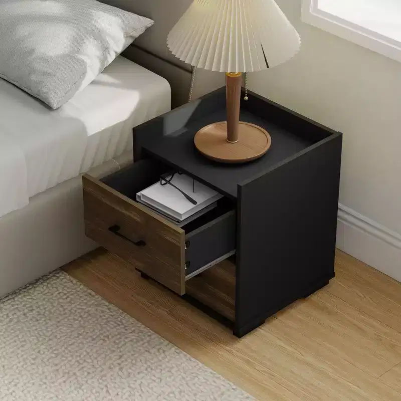 HOMLUX Modern 2-Drawer Nightstand Bedside End Side Table Brown