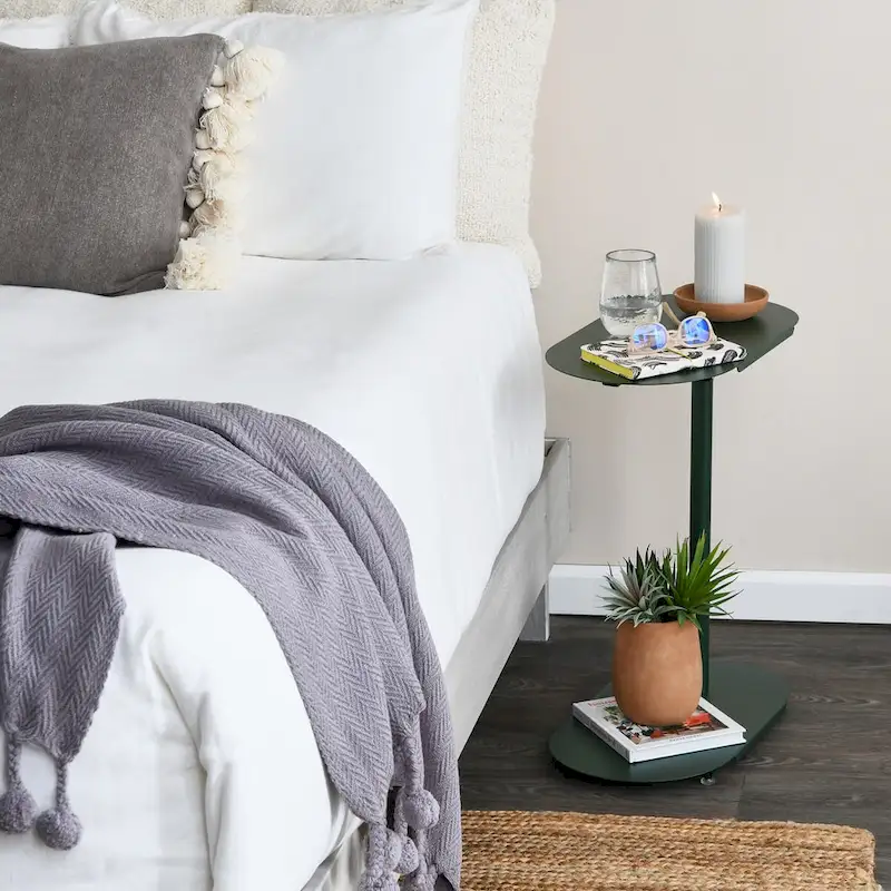 Modern Adjustable C-Shaped End Table - 20.0L x 11.0W x 32.0H