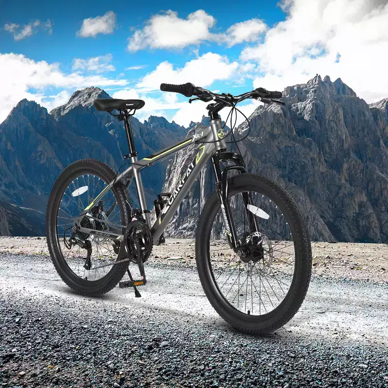 Zeus & Ruta 24 Mountain Bike with 21-Speed Gears, Dual Disc Brakes, Durable Steel Frame Bicycle for Boys and Girls