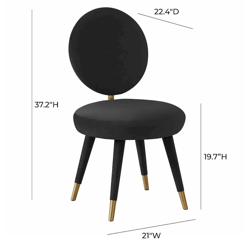 Kylie Oval-back Armless Velvet Dining Chair