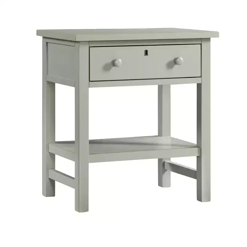 1 Drawer Storage Nightstand with Open Shelf - Gray