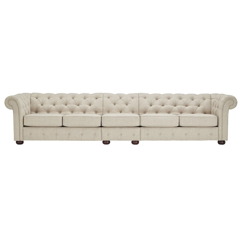 Knightsbridge Beige Linen Tufted Chesterfield Modular Sofa by iNSPIRE Q Artisan