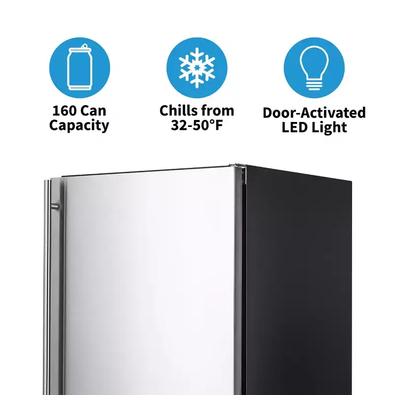 Newair 160-Can Outdoor Built-In/Freestanding Beverage Fridge - 24