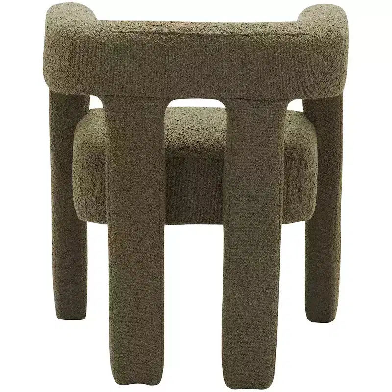 Meridian Furniture Athena Olive Green Boucle Fabric Chair