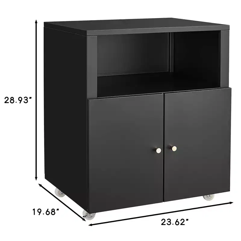 Heavy Duty Rolling Storage Cabinet with 2 Doors & Storage Shelf, Under Desk Metal File Cabinet for Garage Home Office