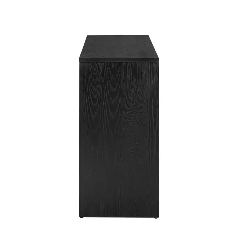 Modern Console Table & Entryway Table, Sturdy Sofa Table with Fireplace Design, Wood Veneer Top