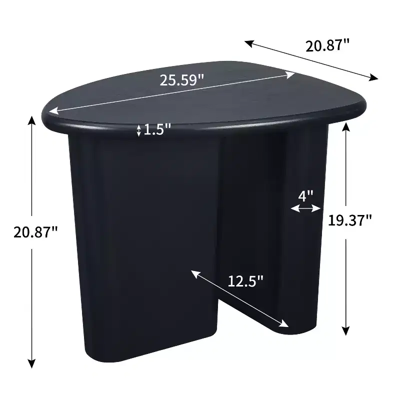 Zeus & Ruta 35.59 in. Tapered Tabletop Side Table