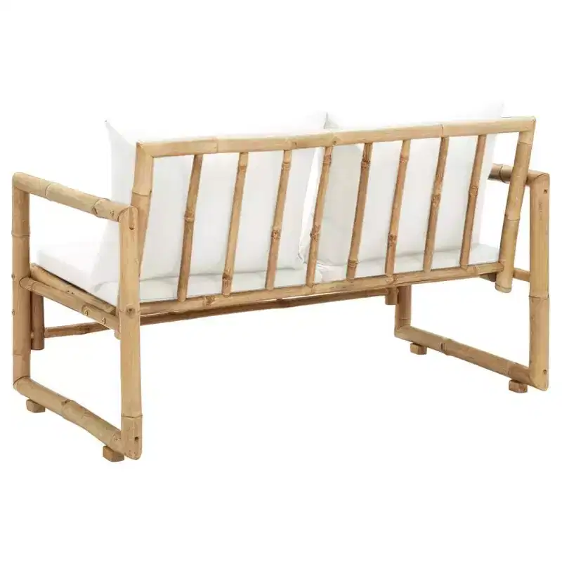vidaXL Garden Bench Dark grey, Natural bamboo