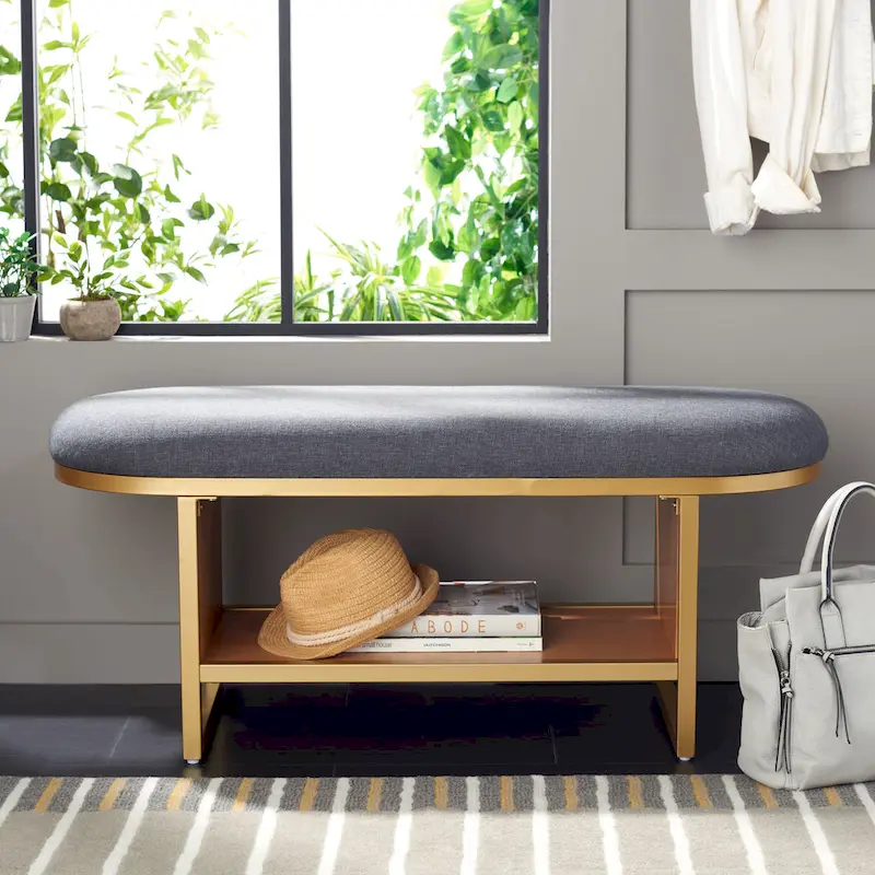 Open Shelf Bench with Cushion - 42W x 15D x 18H