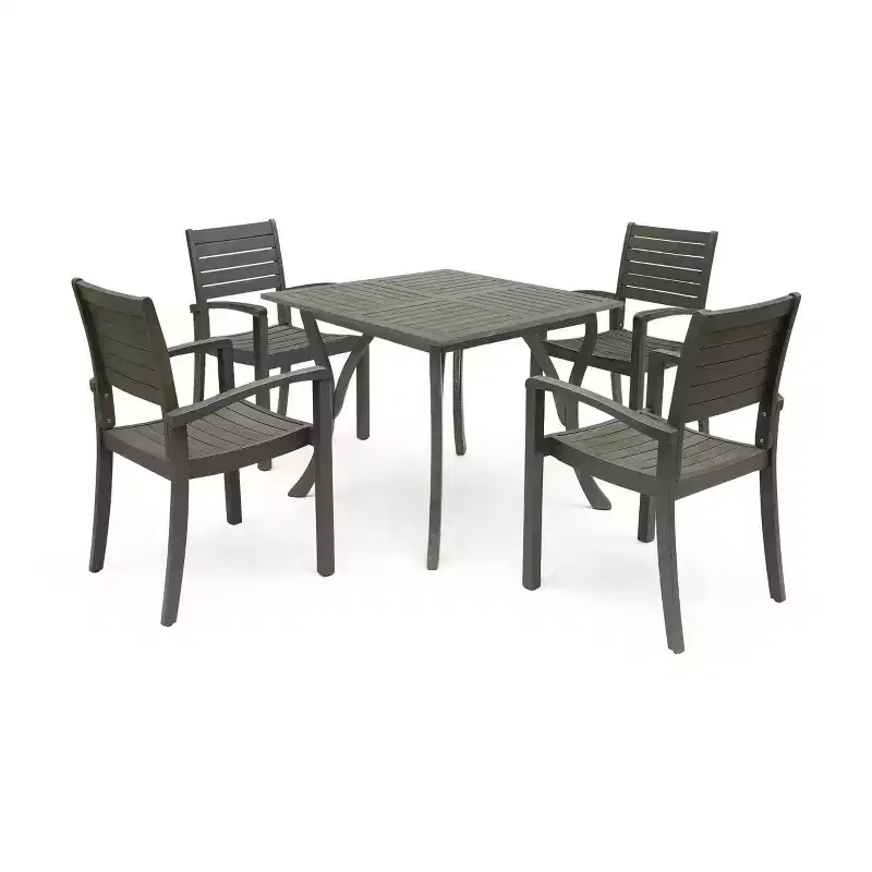 Christopher Knight Home Miro Outdoor Slatted Acacia Wood 5 Piece Dining Set