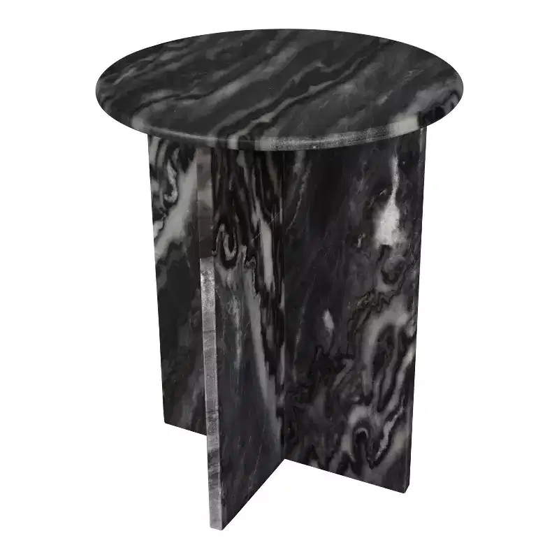 JONATHAN Y Javier 17.75 Contemporary Natural Marble Handmade X-Shaped End Table