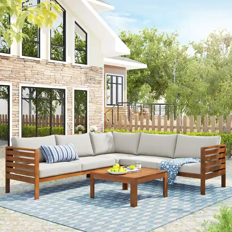 Water-Resistant & UV Protected Outdoor Sofa Set with Cushions