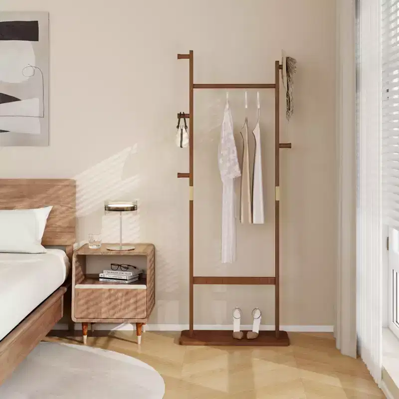 Rustic Rubberwood Coat Rack