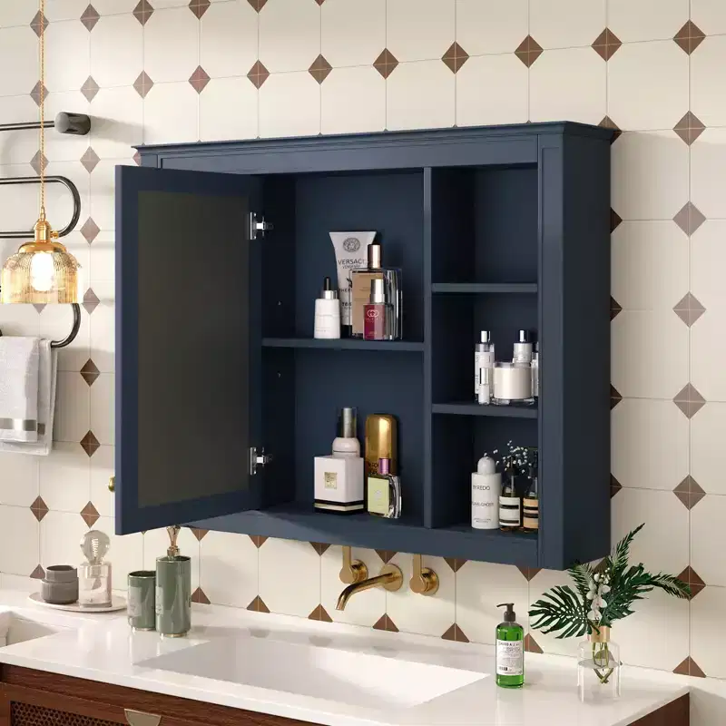 Wall-Mounted Bathroom Mirror Cabinet with Storage