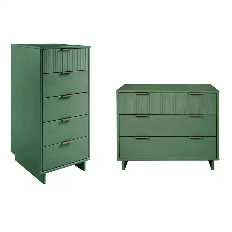 Manhattan Comfort 2pc Granville Narrow Chest and Dresser Bedroom Set