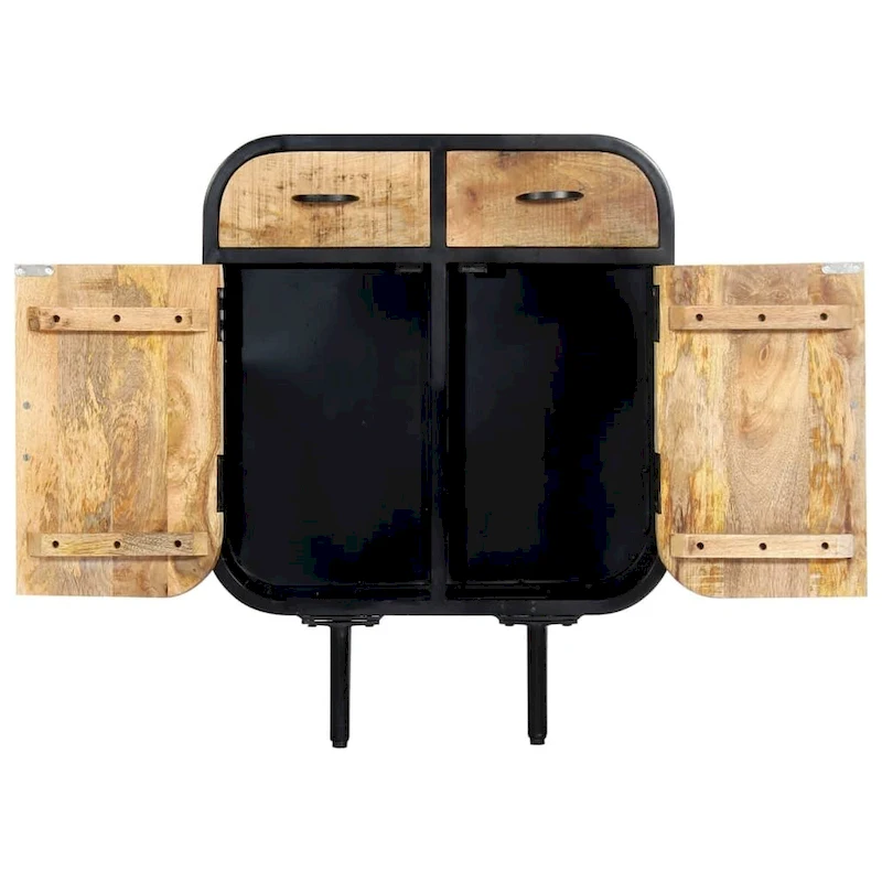 vidaXL Sideboard 23.6x11.8x29.5 Solid Mango Wood and Iron