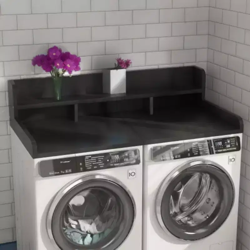 Washer Dryer Countertop,Laundry Wood Shelf Topper,Depth Double Layer Organizer for Dryer Laundry Hamper Counter Storage Organization