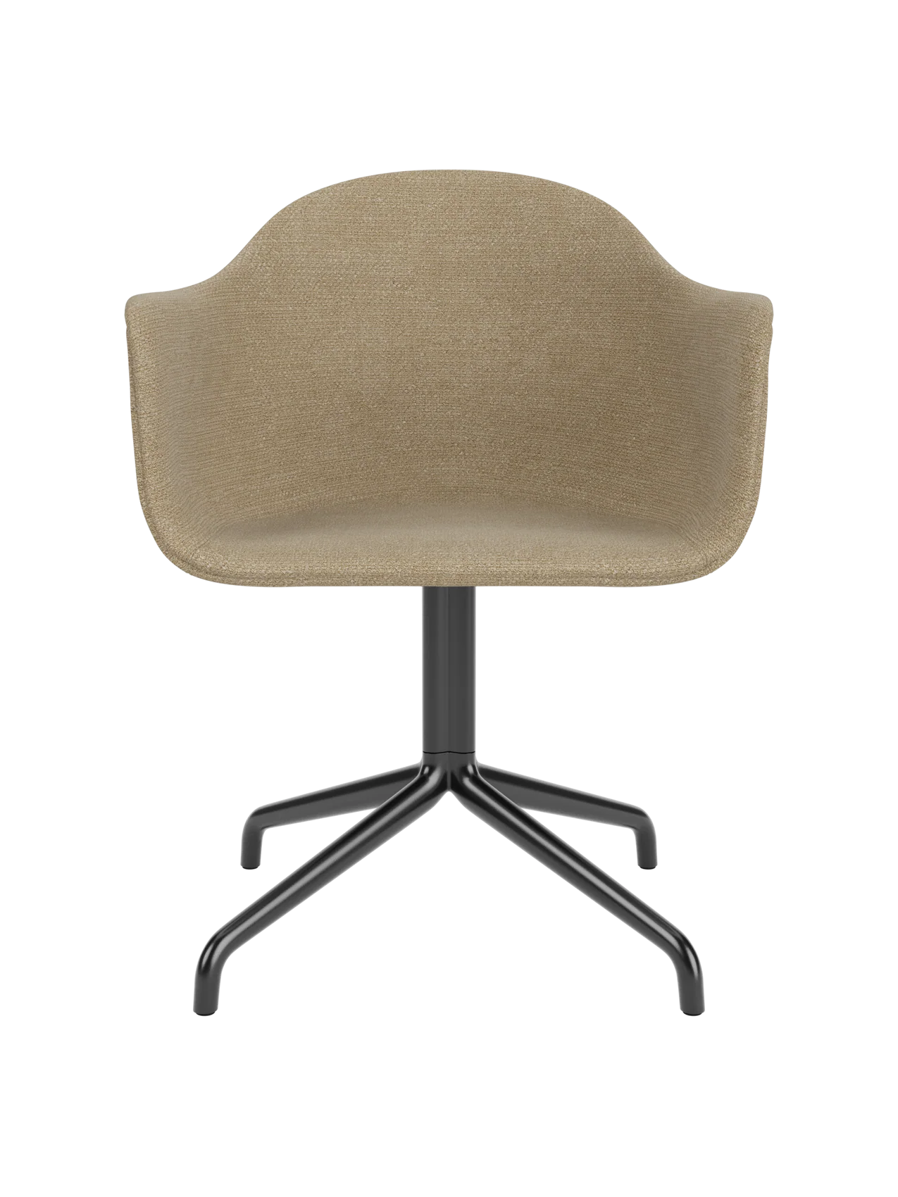 Contemporary Upholstered Dining Chair Black Swivel Star Base with Ergonomic Shell for Dining Room & Office
