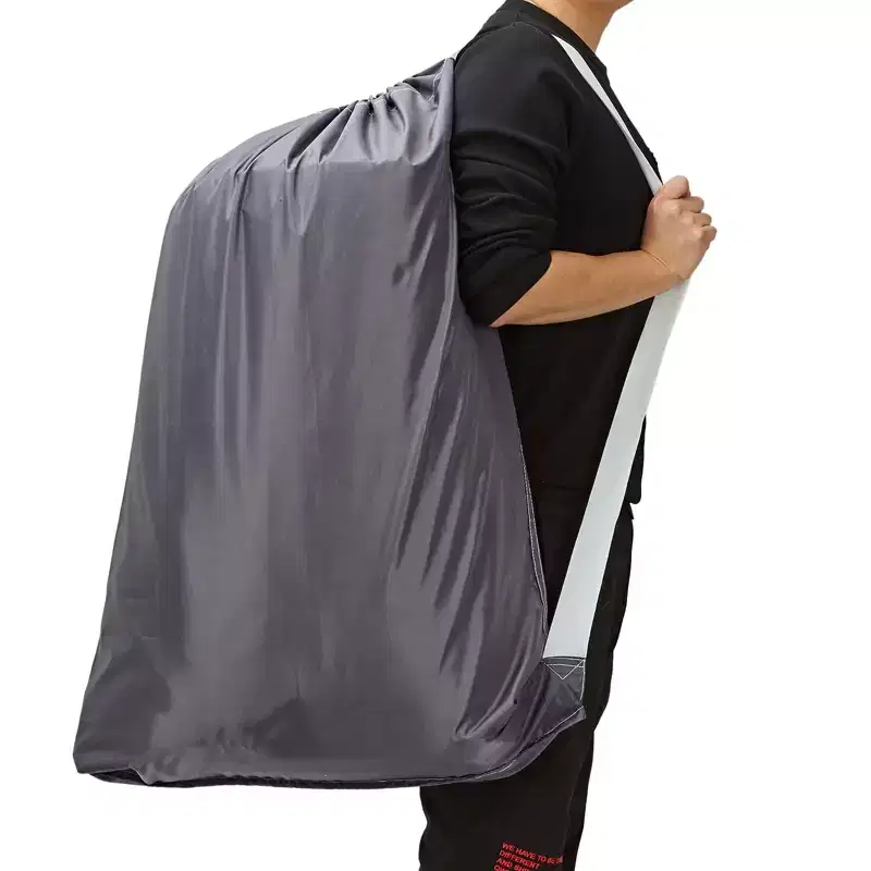 2 Pack XL Nylon Laundry Bag with Strap, Large Dirty Garments Organizer