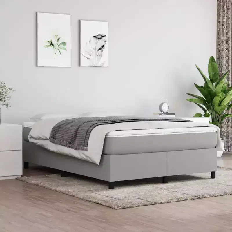 Full Size Platform Bed Frame in Light Gray