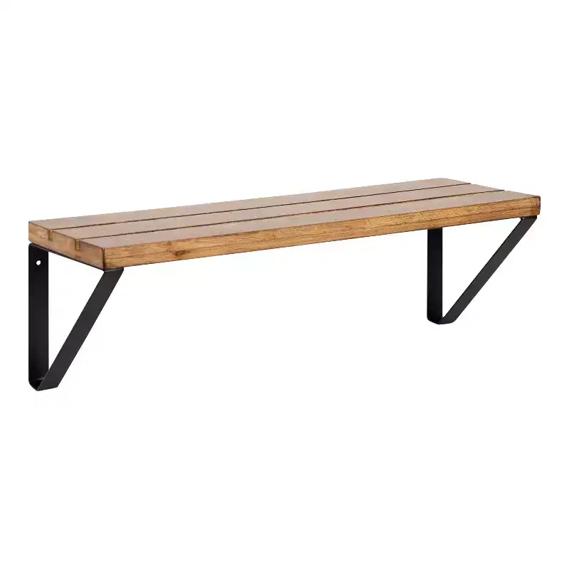 Kate and Laurel Samuels Rectangle Wood Floating Shelf, 24x8x8, Rustic Brown