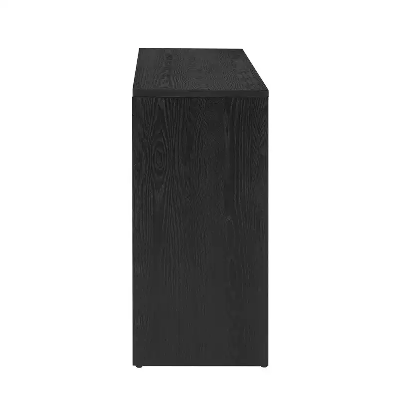 Modern Console Table & Entryway Table, Sturdy Sofa Table with Fireplace Design, Wood Veneer Top
