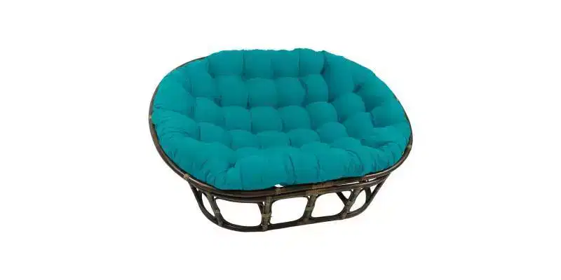 63x45 Double Papasan with Twill Cushion - International Caravan