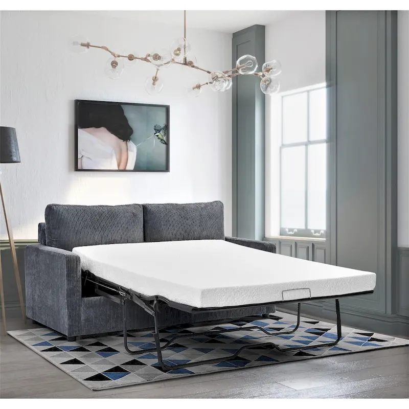 Corduroy 70-Inch Square Arms Sofa Bed