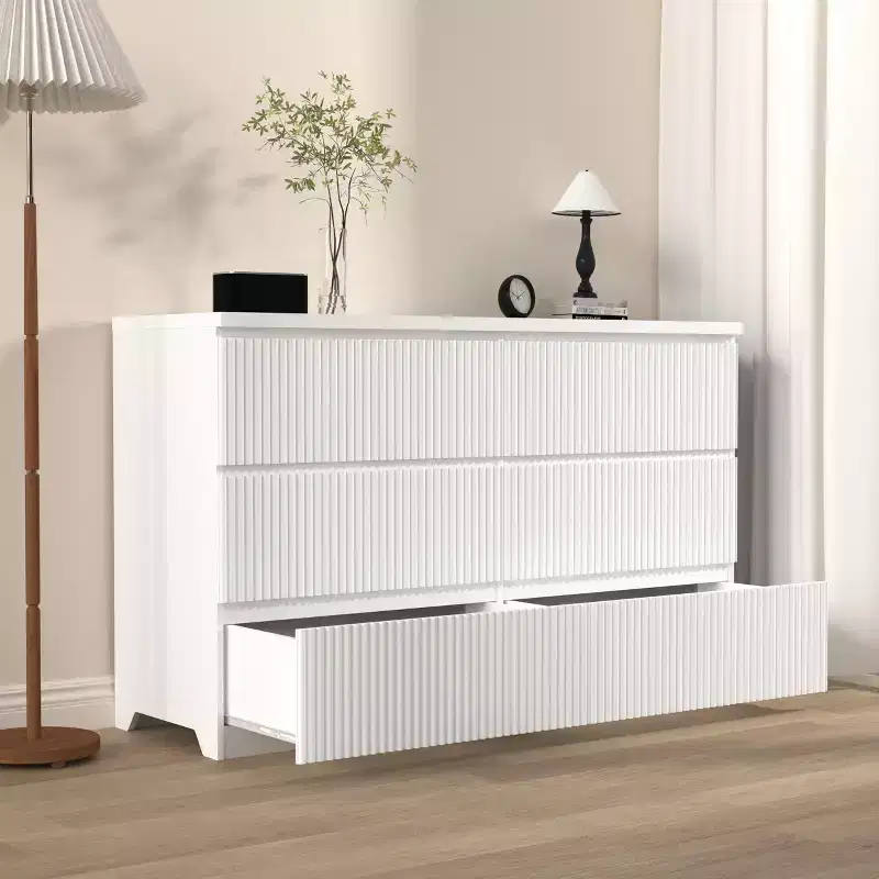Morvak 47.2'' Modern Wooden Dresser with 6 Drawers