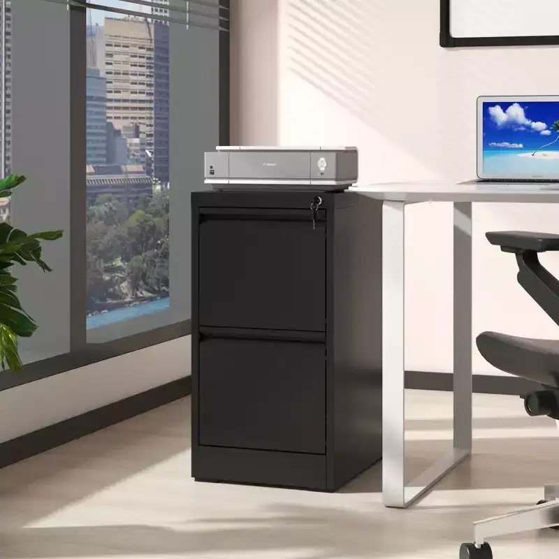 Vertical Double Drawer Metal Filing File Cabinet With Lock For Storing A4 Sized Files