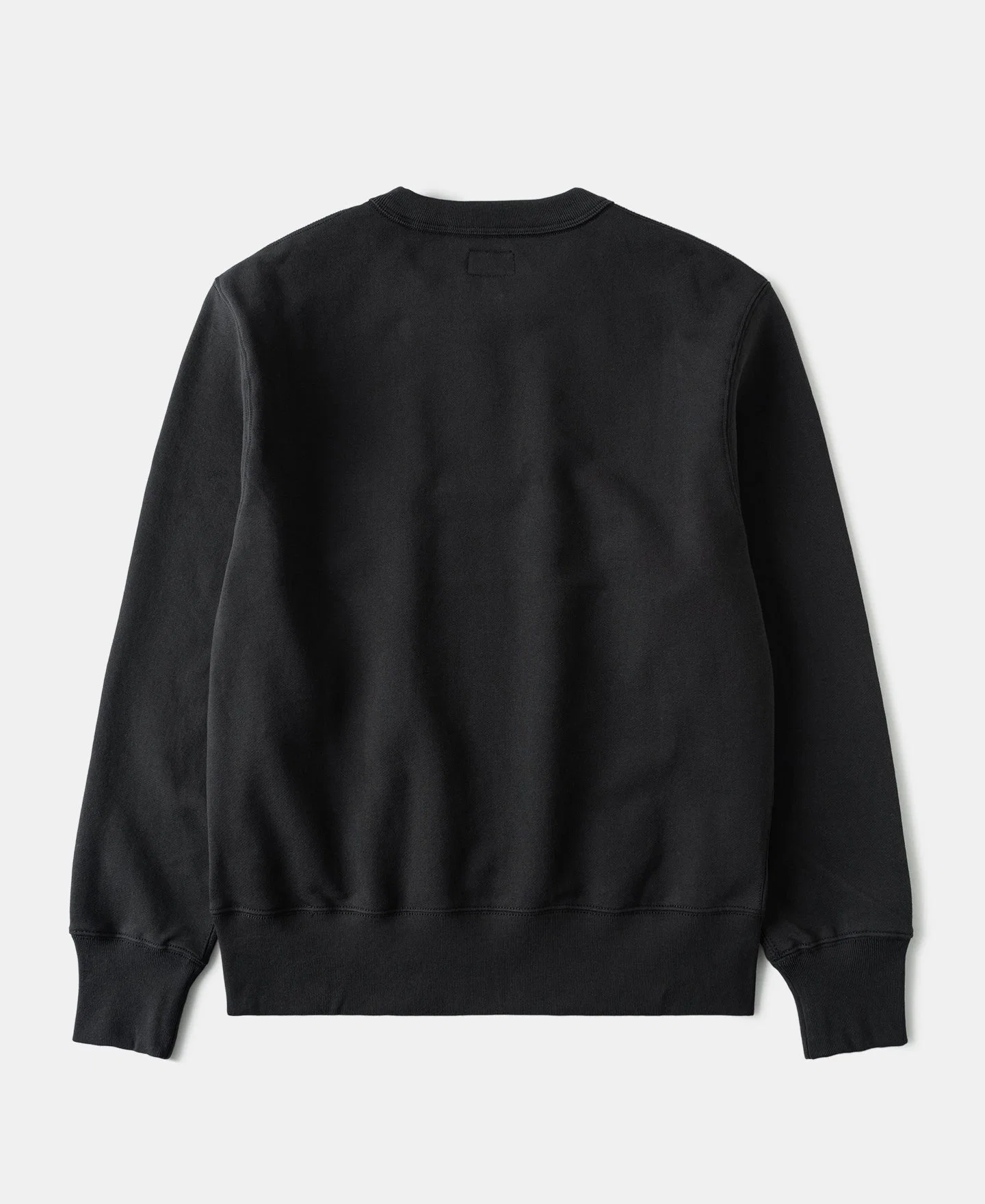 1940s Plain Set-in Crewneck Sweatshirt - Black