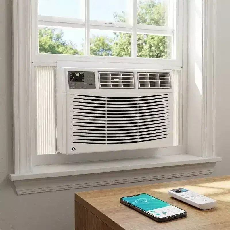 23,200 BTU Smart Window AC Heat Pump - 7-in-1 White Unit (1 Pack) for Large Rooms up to 950 Sq.Ft | WiFi/Alexa Enabled, 208/230V