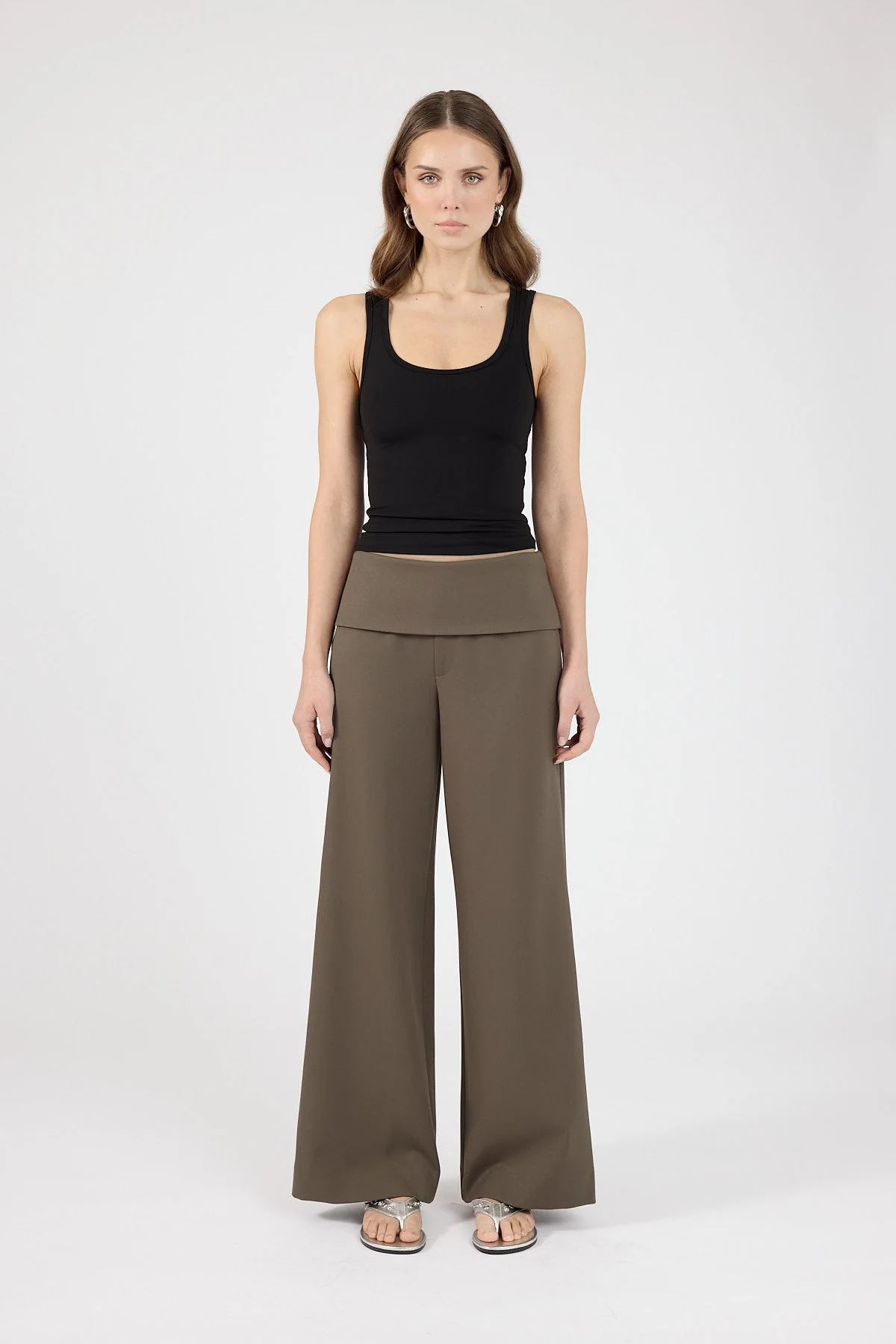Fold Over Pant Taupe