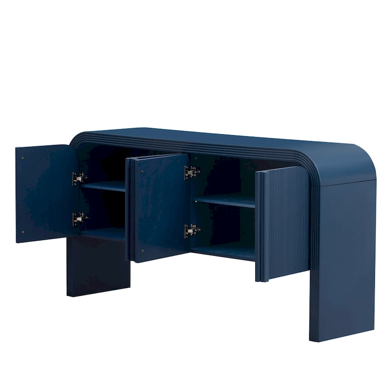 63 Striped Sideboard Buffet Cabinet with Adjustable Shelves