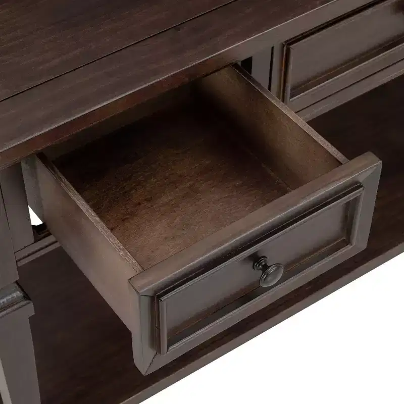 Whisen Classic Retro Style Console Table with 3-Top Drawers and Open Shelf