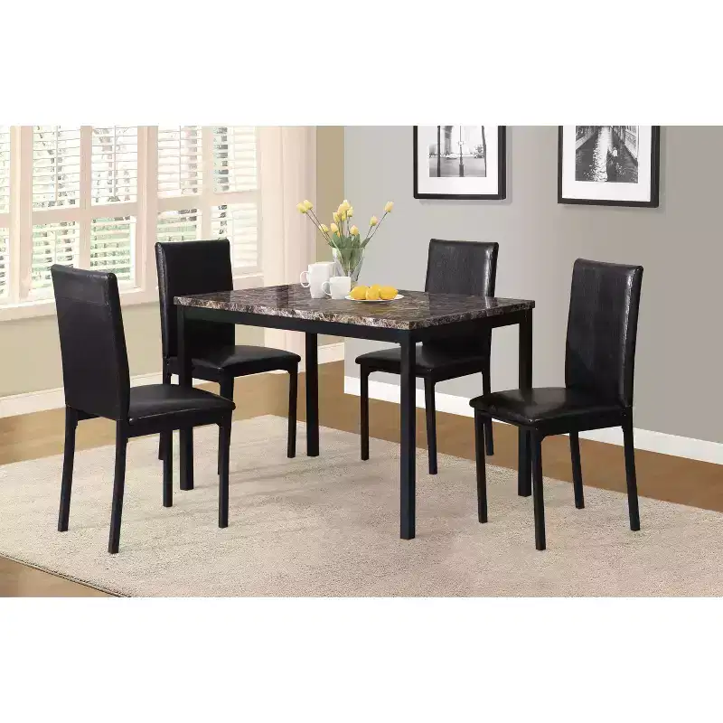 Okak Dining Table 48 Modern Dining Table CKitchen Table with Faux Marble Top and Metal Legs for Dining Room, Living Room