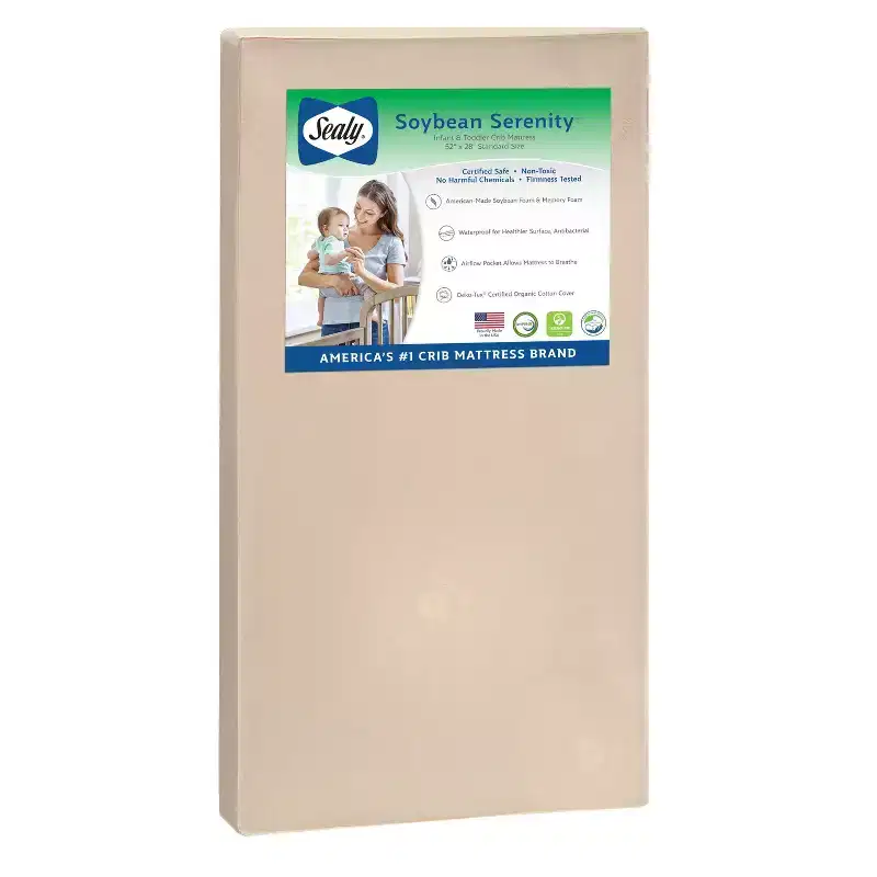 Sealy Nature Couture Soybean Serenity Crib Mattress: Hypoallergenic, Waterproof Cover, Firm, 5-Inch Thickness