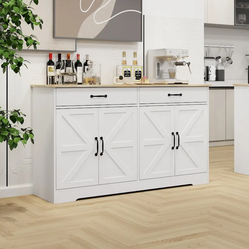 55.91 Large Farmhouse Buffet Cabinet