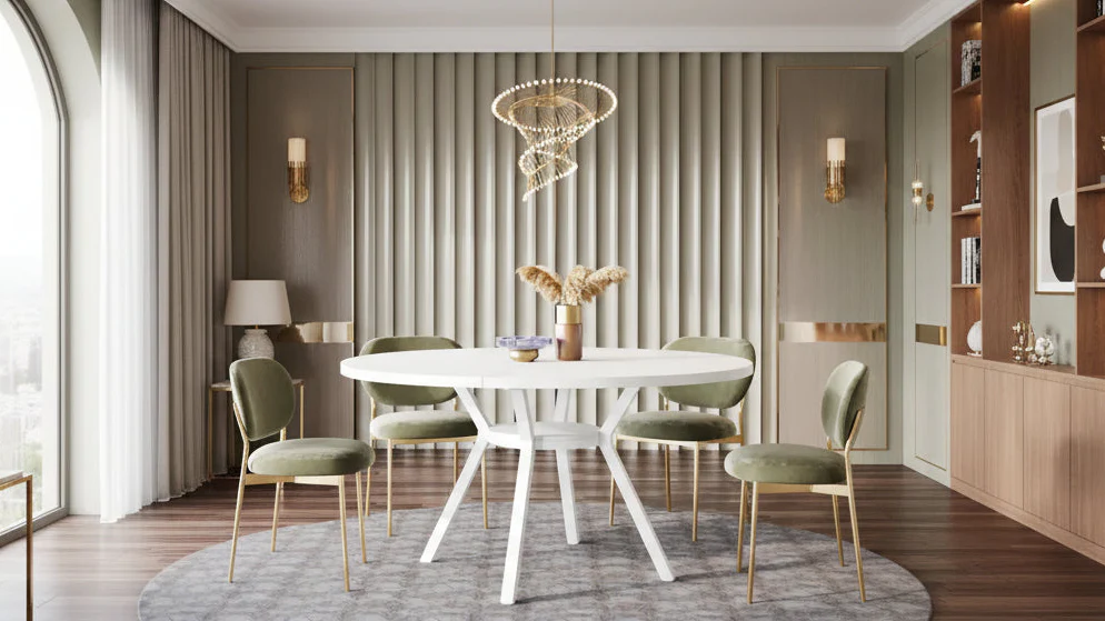 47 Inches Modern Round Dining Table for 4 - 47.2D x 47.2W x 29.9H