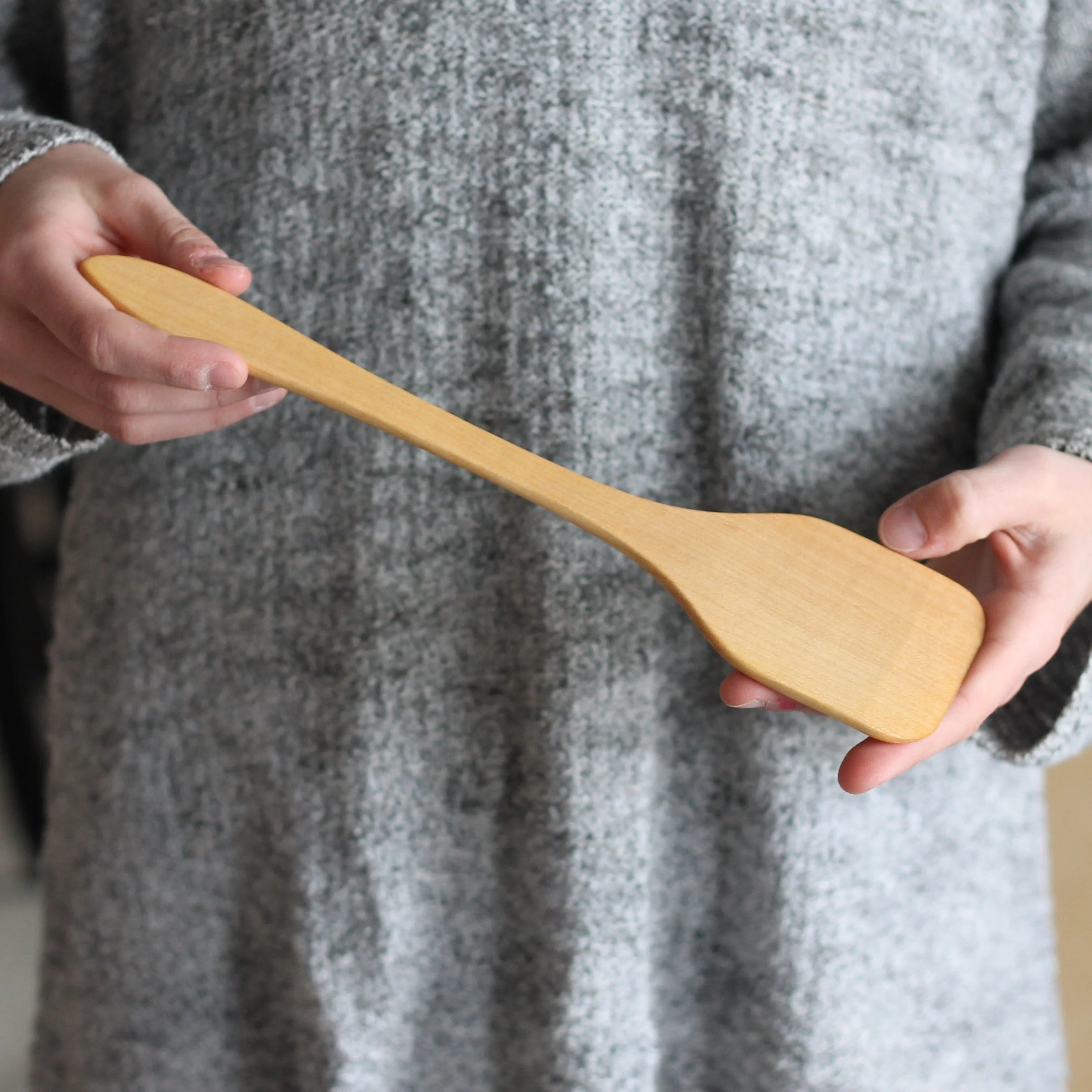 Handmade Wooden Thin Straight Spatula