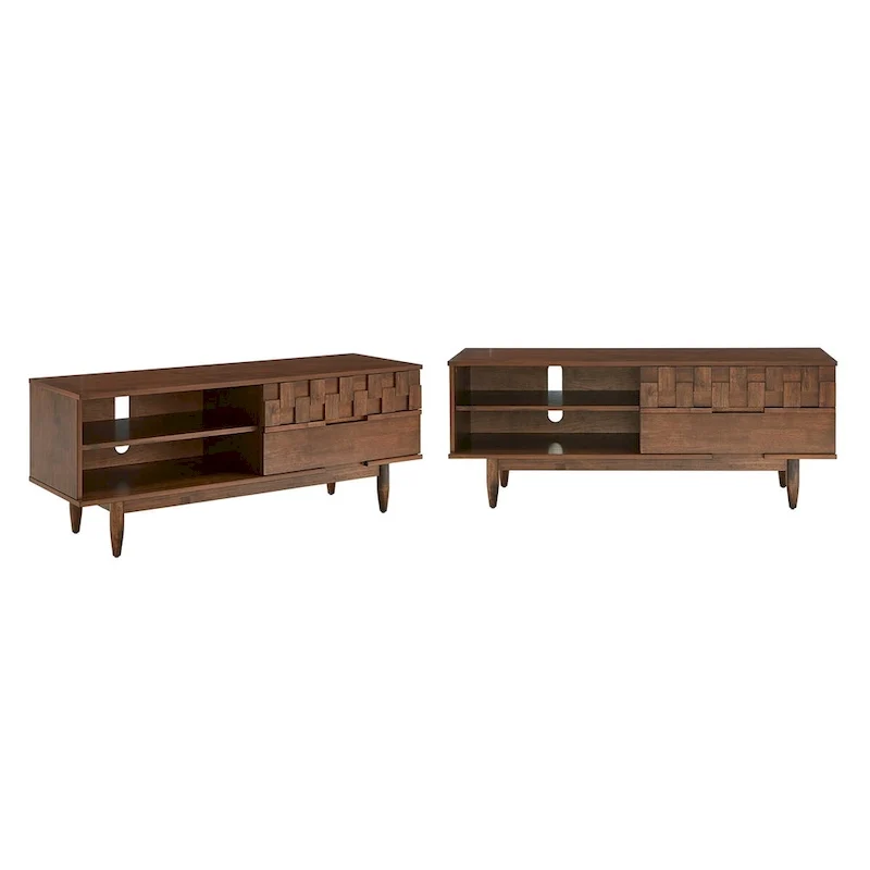 Bardolino Mid-Century Wood 2-Drawer TV Stand - 59-Inch