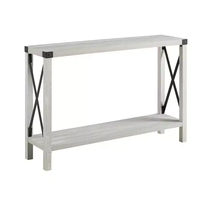 Sophie Rustic Industrial X Frame Entry Table - Saracina Home
