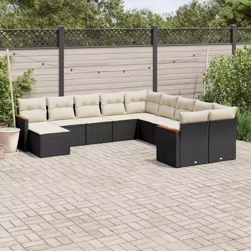 vidaXL Outdoor Garden Sofa Set with Acacia Wood Table