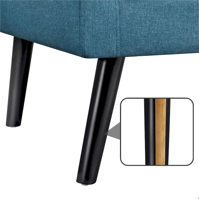 Yaheetech Mid Century Modern Fabric Arm Chair Tufted Accent Chair with Rubber Wooden Leg